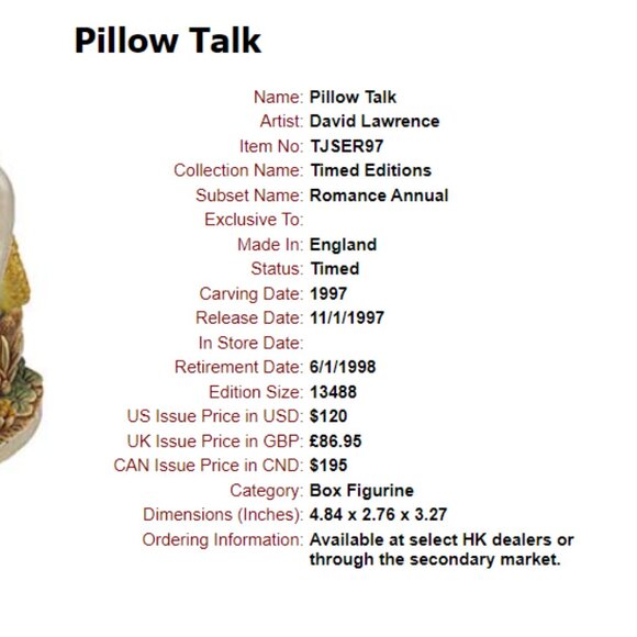 Harmony Kingdom "Pillow Talk" Double Swan Figurine - Picture 8 of 8
